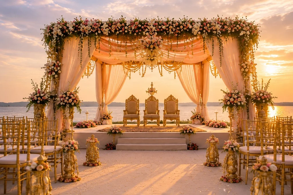 Wedding Mandap Sunset